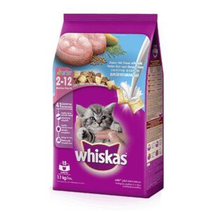 1 Whiskas Junior Ocean Fish With Milk - อาหารลูกแมวรสปลาทะเลและนม 1.1kg (9167)