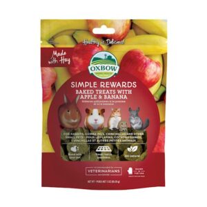 Oxbow Simple Reward Baked Treats With Apple & Banana - ขนมแอปเปิ้ลและกล้วยอบแห้ง 85g (9069)