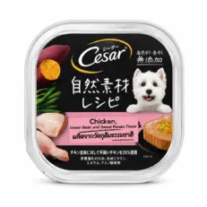 Cesar Crafted Chicken Green Bean & Sweet Potato Flavor 85g - ซีซาร์ อาหารเปียกสำหรับสุนัขแบบถาด สูตรเนื้อไก่ผสมถั่วเขียวและมันหวาน 85 กรัม (8920)