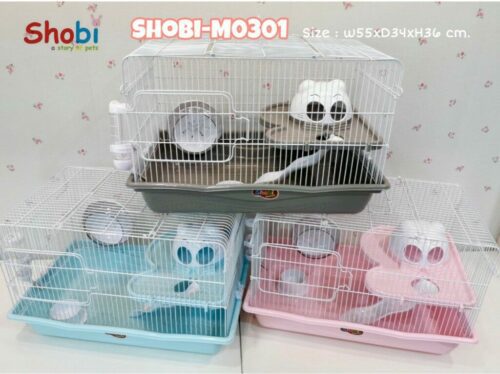 SOOS Shobi M0301 Hamster Cage - กรงแฮมสเตอร์2ชั้นพร้อมอุปกรณ์ (55x34x35cm) (7903)