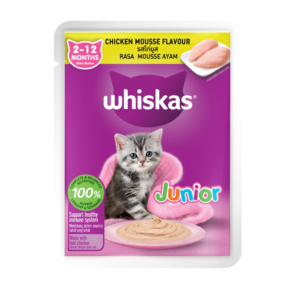 Whiskas Pouch Junior Chicken Mousse - อาหารลูกแมวเปียกรสไก่มูส 80g Whiskas Pouch Junior Chicken Mousse - อาหารลูกแมวเปียกรสไก่มูส 80g