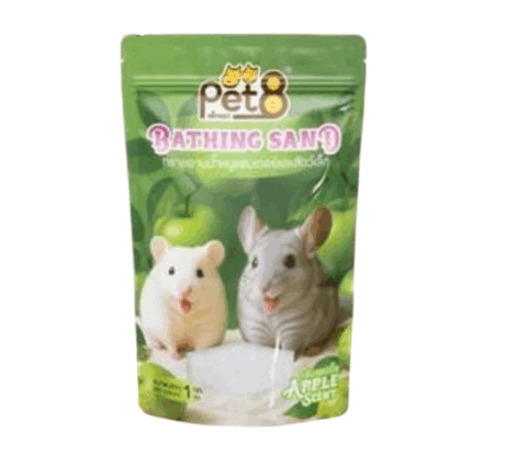 Pet8 Bathing Hamster Sand - ทรายอาบน้ำหนูแฮมสเตอร์ กลิ่นแอปเปิ้ล 1kg