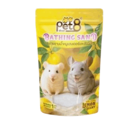 Pet8 Bathing Hamster Sand - ทรายอาบน้ำหนูแฮมสเตอร์ กลิ่นเลมอน 1kg