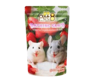 ทรายอาบน้ำหนูแฮมสเตอร์ 404242 Pet8 Bathing Hamster Sand - ทรายอาบน้ำหนูแฮมสเตอร์ กลิ่นสตอเบอรี่ 1kg