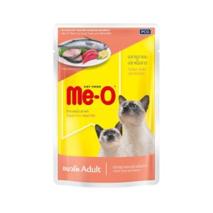 b783344aa108ae840d23a7f6bd80512c Me-O Pouch Tuna & White Fish - อาหารแมวเปียกรสปลาทูน่าและปลาเนื้อขาว 80g (8160)