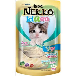 nk kt chk Nekko Kitten - อาหารลูกแมวเปียกรสไก่มูส 70g (8193)