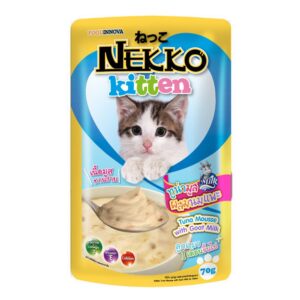 nk kt gm Nekko Kitten Tuna Mousse With Goat Milk - อาหารเปียกสำหรับลูกแมว ทูน่ามูสผสมนมแพะ 70g (8189)