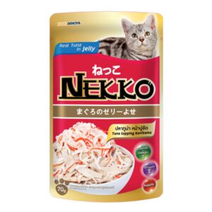 nk tuna kani Nekko - อาหารเปียกแมวรสทูน่าหน้าปูอัดในเยลลี่ 70g (8177)