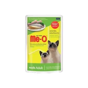 Me-O Pouch Adult Sardine Chicken & Rice - อาหารแมวเปียกรสปลาซาร์ดีนผสมไก่และข้าว 80g (8523)