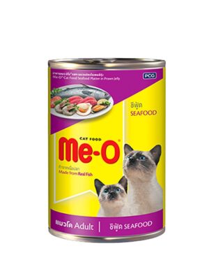 1 Me-O Can Adult Seafood - อาหารแมวเปียกกระป๋องรสซีฟู้ด 400g (10879)
