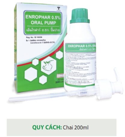 Enrophar 0.5% Oral Pump - ยารักษาโรคติดเชื้อในระบบทางเดินหายใจและระบบทางเดินอาหาร