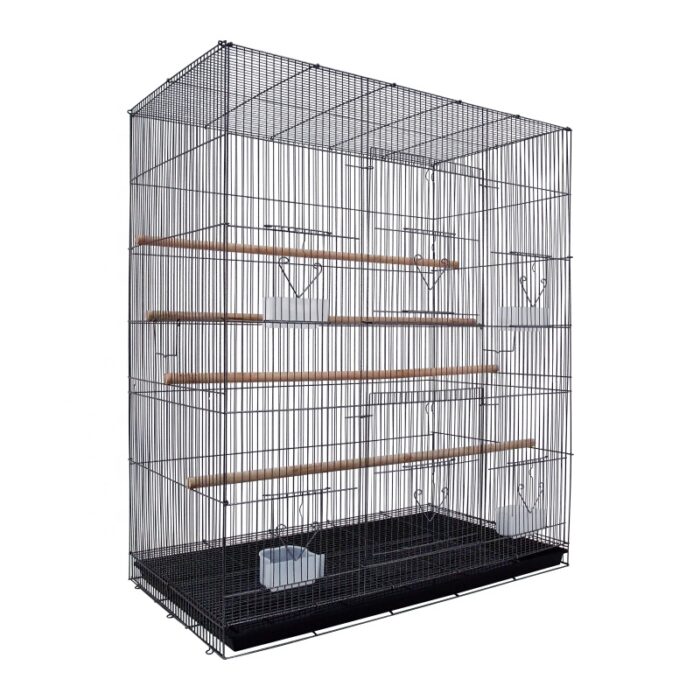 SOOS KIAO BQ13 Bird Cage - กรงนกสี่เหลี่ยมทรงสูงพร้อมอุปกรณ์ (76x45x90cm) (10755)