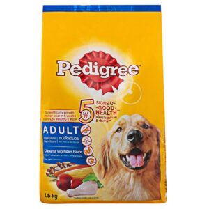 96991f4b2dc8b457246f22693b300fe2 Pedigree Adult Chicken & Vegetable - อาหารสุนัขโตรสไก่และผัก 1.5kg (11127)