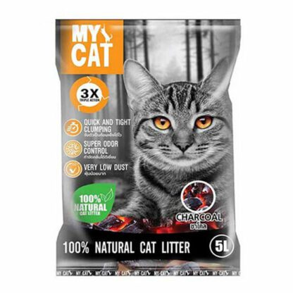 SOOS My Cat 100% Natural Cat Litter Charcoal - ทรายแมวเบนโทไนท์ กลิ่นชาร์โคล 5L (10808)