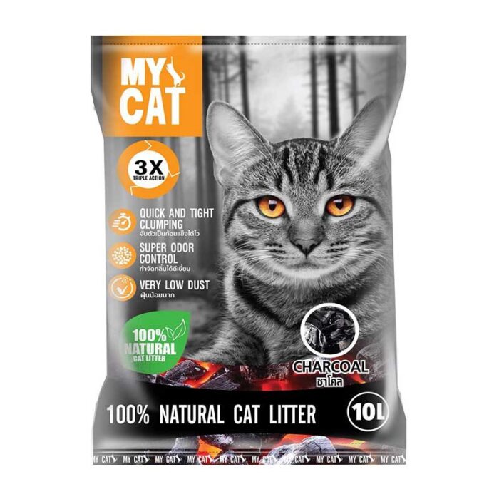 SOOS My Cat 100% Natural Cat Litter Charcoal - ทรายแมวเบนโทไนท์ กลิ่นชาร์โคล 10L (10822)