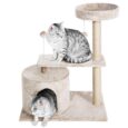 Mini Cat Condo (W47xD37xH80cm) - คอนโดขนาดเล็กสำหรับแมว แบบผ้ากำมะหยี่ (10743)
