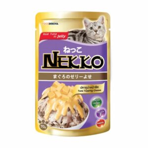 Nekko tuna cheese Nekko - อาหารแมวเปียกรสทูน่าหน้าชีสในเยลลี่ 70g (9578)