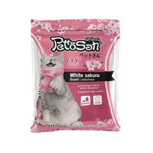 Pettosan White Sakura Pettosan Cat Litter White Sakura Scent - ทรายแมวเบนโทไนท์กลิ่นไวท์ซากุระ 10L (9983)