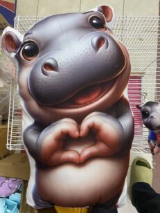 Hippo Stuffed Pillow - หมอนตุ๊กตาฮิปโป (27x46x17cm)(9956)
