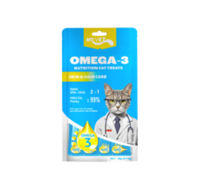 MR.Vet Omega-3 Nutrition Cat Treats - ขนมแมวเลียโอเมก้า 3 บำรุงผิวหนังและเส้นขน 60g (15g/1ชิ้น)(10804)
