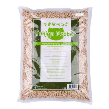 Sukina Petto Premium Pinewood - ทรายแมวเปลือกไม้สน 10L (9641)