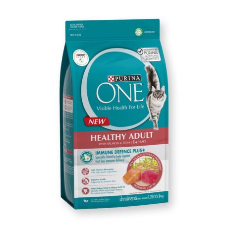 Purina One Healthy Adult With Salmon & Tuna - อาหารแมวผสมเนื้อปลาแซลมอน 380g (11142)