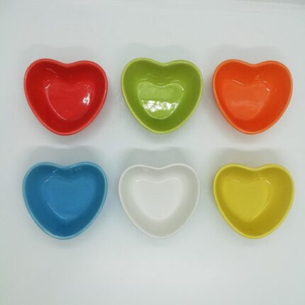 Ceramic - ถ้วยเซรามิครูปหัวใจ (8x7x2.5cm) (11007)