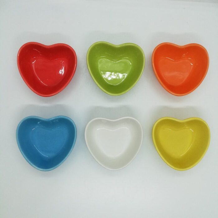 Ceramic - ถ้วยเซรามิครูปหัวใจ (8x7x2.5cm) (11007)