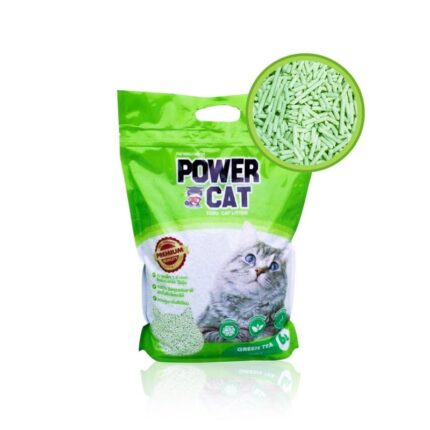 Power Cat Tofu Cat Litter Green Tea Scent - ทรายแมวเต้าหู้กลิ่นชาเขียว 6L (10874)
