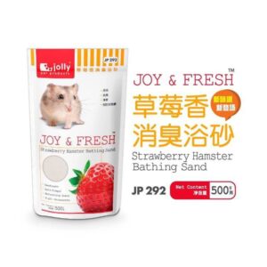 Jolly Joy & Fresh Strawberry Hamster Bathing Sand JP292 - ทรายอาบน้ำหนู แฮมสเตอร์ กลิ่นสตรอเบอร์รี่ 500g (10317)