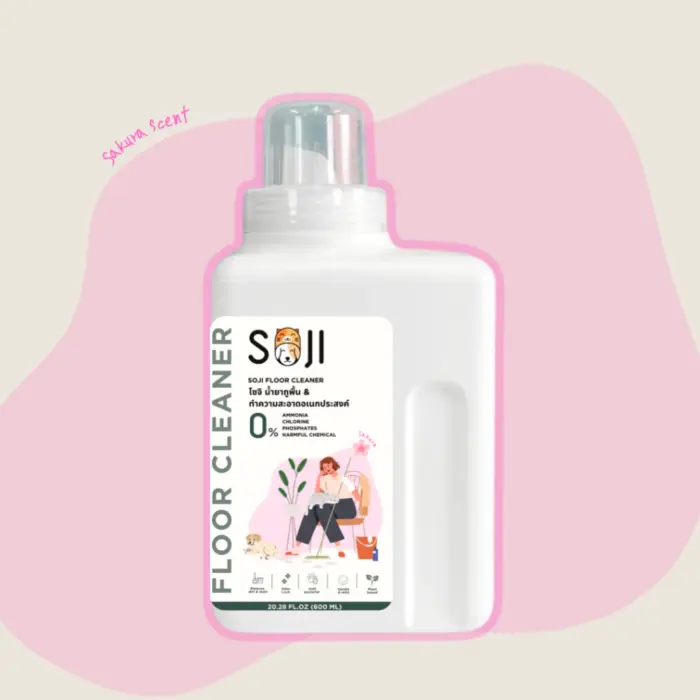 น้ำยาถูพื้น Soji Floor Cleaner - น้ำยาถูพื้นและดับกลิ่น กลิ่นซากุระ 600ml