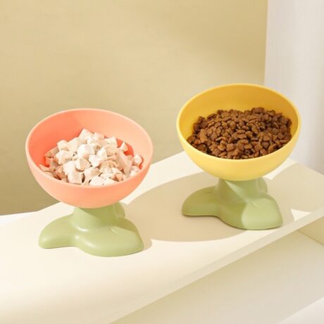 Pet Bowl - ชามอาหารสำหรับสัตว์เลี้ยง รุ่นยกสูงรูปดอกไม้ (12.5x12.3cm) (10498)