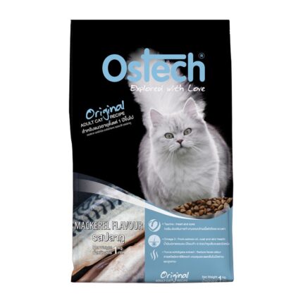 SOOS Ostech Original Adult Cat Mackerel Flavor  - อาหารเม็ดสำหรับแมวโตอายุ 1 ปีขึ้นไป รสปลาทู 1kg (11721)