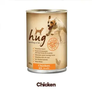 อาหารสุนัขเปียก แบบกระป๋อง รสไก่ 400g Hug Wet Dog Food Can