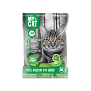 My Cat 100% Natural Cat Litter Apple - ทรายแมวเบนโทไนท์ กลิ่นแอปเปิ้ล 5L (13095)