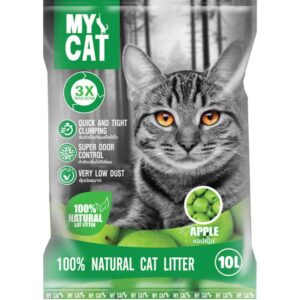 MY CAT1 My Cat 100% Natural Cat Litter Apple - ทรายแมวเบนโทไนท์ กลิ่นแอปเปิ้ล 10L (13690)