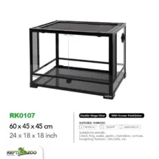 REPTIZOO Knock-Down Glass Terrarium RK0107 - ตู้กระจกสำหรับสัตว์เลื้อยคลานแบบถอดประกอบได้ 60x45x45cm (13221)