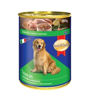 SH_ChickenVeget_Can_400g1-1 Smartheart Can Adult Dog Chicken & Veggie - อาหารสุนัขเปียกกระป๋องเนื้อไก่และผัก 400g (11674)