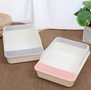 Cat Litter Box - กระบะทรายแมว พร้อมที่ตักขนาดเล็ก (27x41x16cm) (12385)