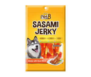Pet8 Sasami Jerky Pet8 Sasami Jerky - แท่งนมเสียบสันในไก่ 50g (11566)