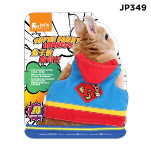 jp-349-6 Jolly Super Bunny Harness JP349 - สายจูงรัดอกกระต่าย ลายซุปเปอร์แมน (12705)