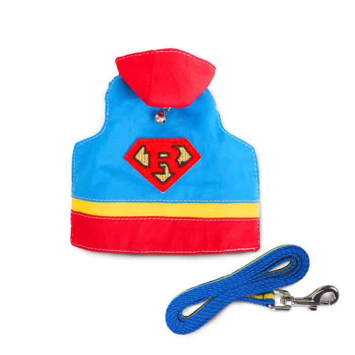 jp-350-2 Jolly Super Bunny Harness JP349 - สายจูงรัดอกกระต่าย ลายซุปเปอร์แมน (12705)
