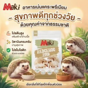 อาหารเม่น 13643 Maki Hedgehog Food Original - อาหารเม่น แบบเม็ดสำเร็จรูป รสดั้งเดิม 700g