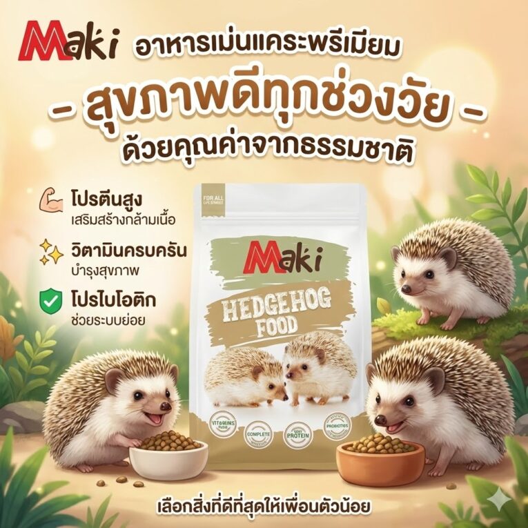 Maki Hedgehog Food Original - อาหารเม่น แบบเม็ดสำเร็จรูป รสดั้งเดิม 700g