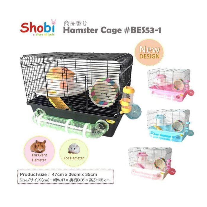 SOOS Shobi BES53-1 Hamster Cage - กรงแฮมสเตอร์พร้อมท่อและอุปกรณ์ (47x36x35cm) (16426) (7)