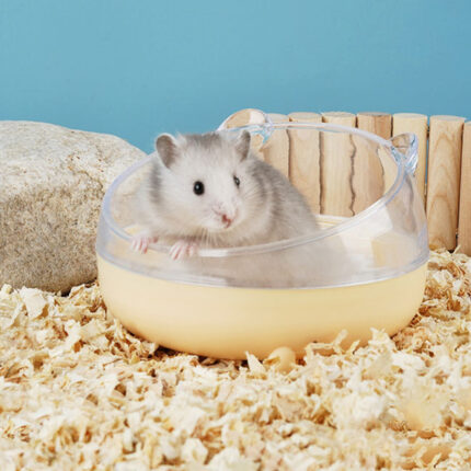 Hamster Bathroom - ห้องน้ำอะคลิลิคใสสำหรับแฮมสเตอร์รูปทรงหมีแบบเปิดด้านบน (14046)