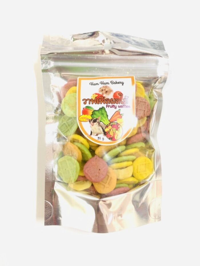 Ham Ham Bakery Fruity Waffle - ขนมสัตว์เลี้ยง วาฟเฟิลรสผลไม้ 35g (14303)