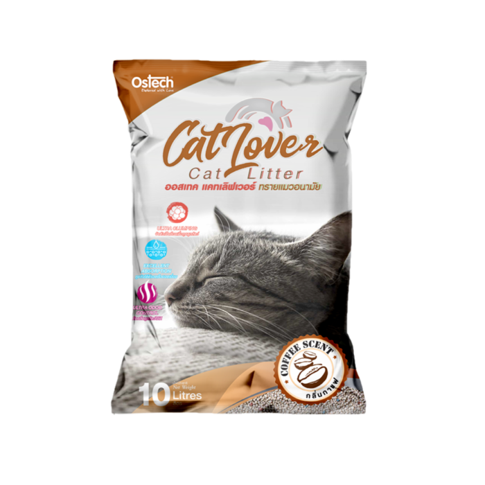 TBD Ostech Cat Lover Cat Litter Coffee Scent - ทรายแมวเบนโทไนท์กลิ่นกาแฟ 10L (16626)