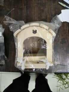 Wooden Hamster House - บ้านไม้สัตว์เลี้ยงขนาดเล็ก มีบันได แบบที่8 (58842)