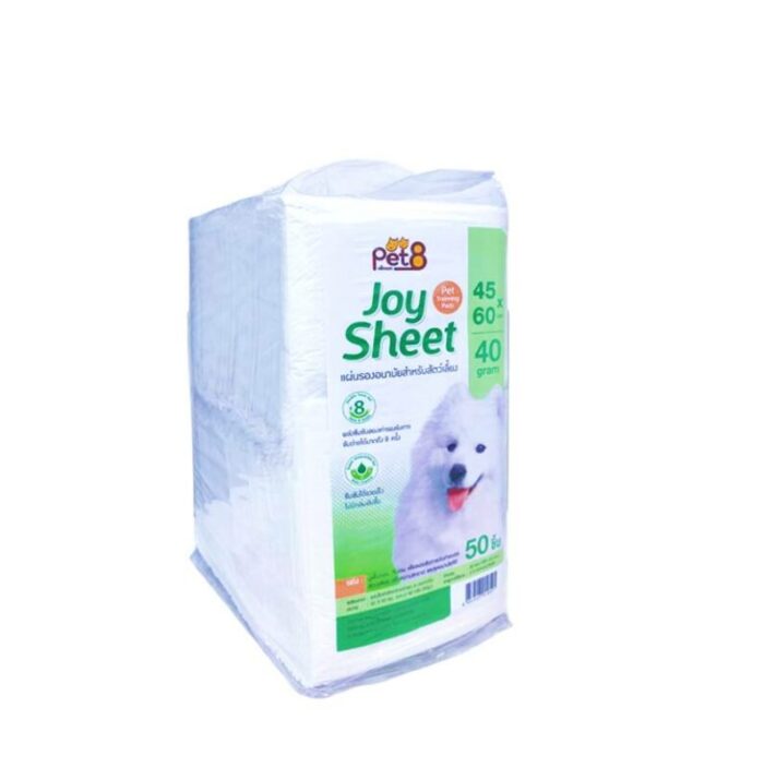 Pet8 Joy Sheet - แผ่นอนามัยสำหรับสัตว์เลี้ยง 50ชิ้น (45x60cm) 40g (16117)